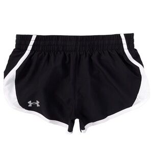Under Armour Black White Athletic Performance Fit Fly By 2.0 Lined Running Short
